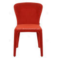 Italian minimalist red leather armrest dining chairs